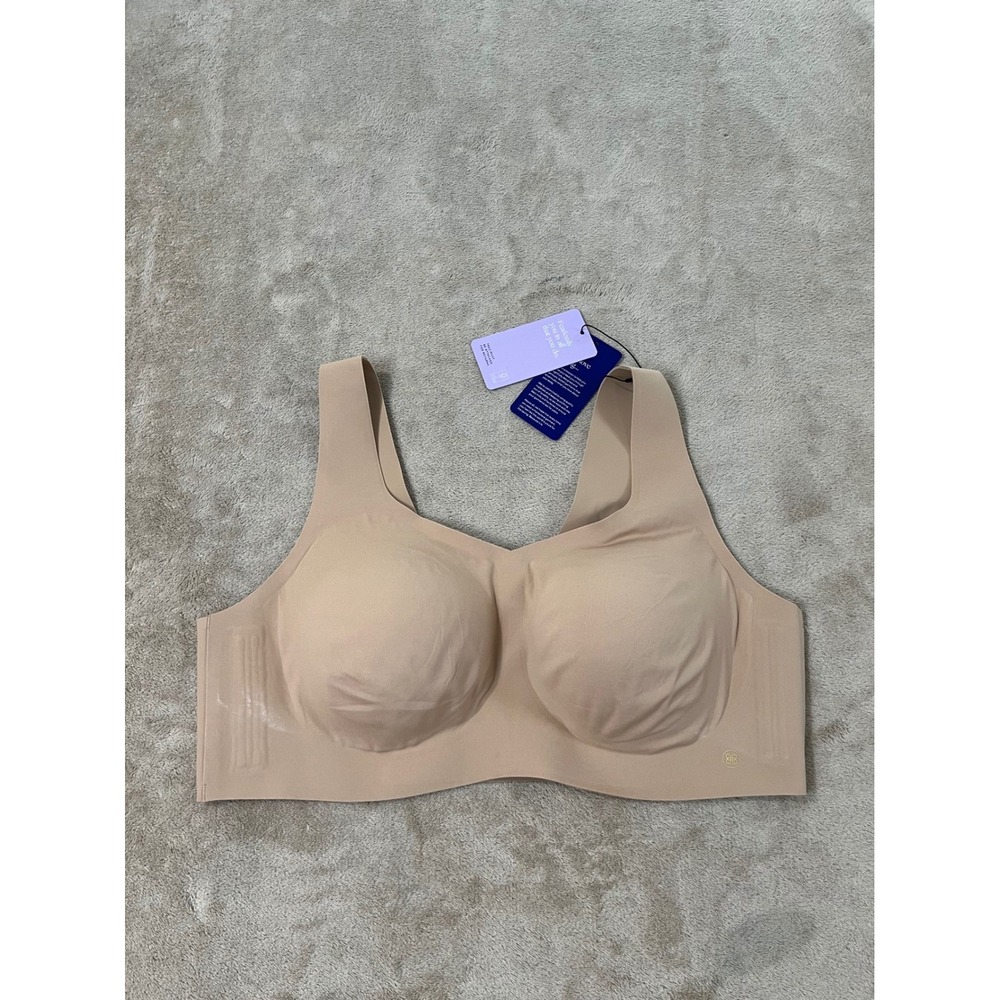 Honeylove Crossover Bra Size 2X 42C/D Sand Beige Wireless LWBR0102 NEW